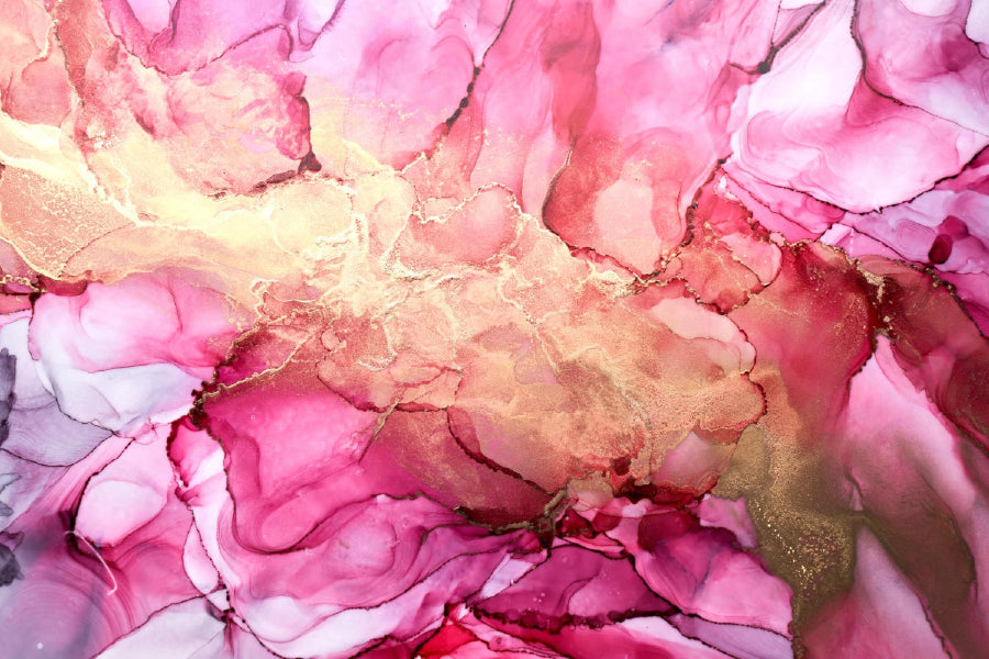 Pink & Gold Abstract Design Painting Home Decor Premium Quality Poster Print Choose Your Sizes