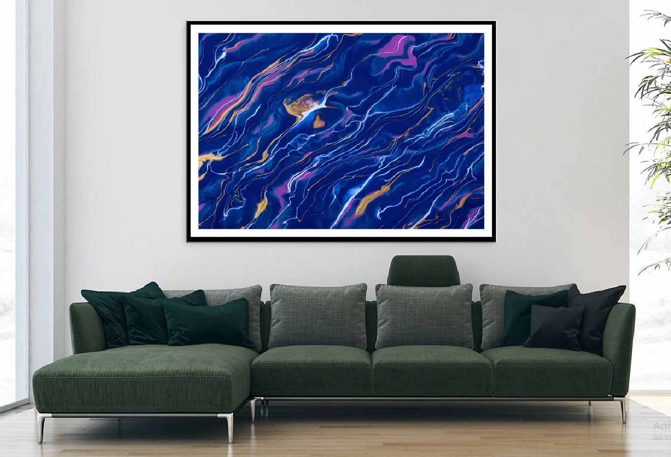 Blue Purple & Pink Fluid Abstract Design Home Decor Premium Quality Poster Print Choose Your Sizes