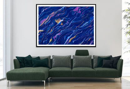 Blue Purple & Pink Fluid Abstract Design Home Decor Premium Quality Poster Print Choose Your Sizes