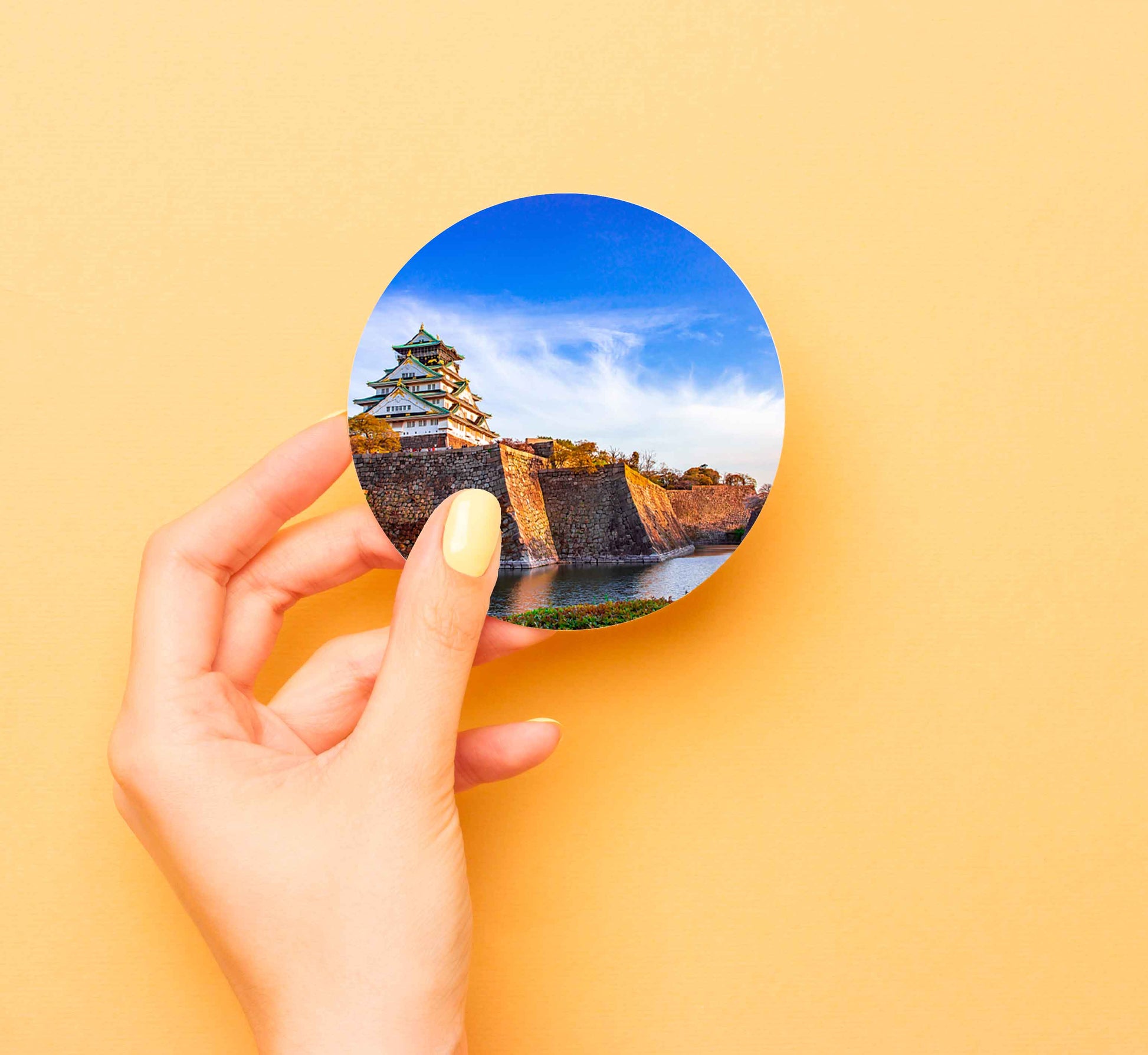 Osaka Castle With Blue Sky in Japan Coasters Wood & Rubber - Set of 6 Coasters