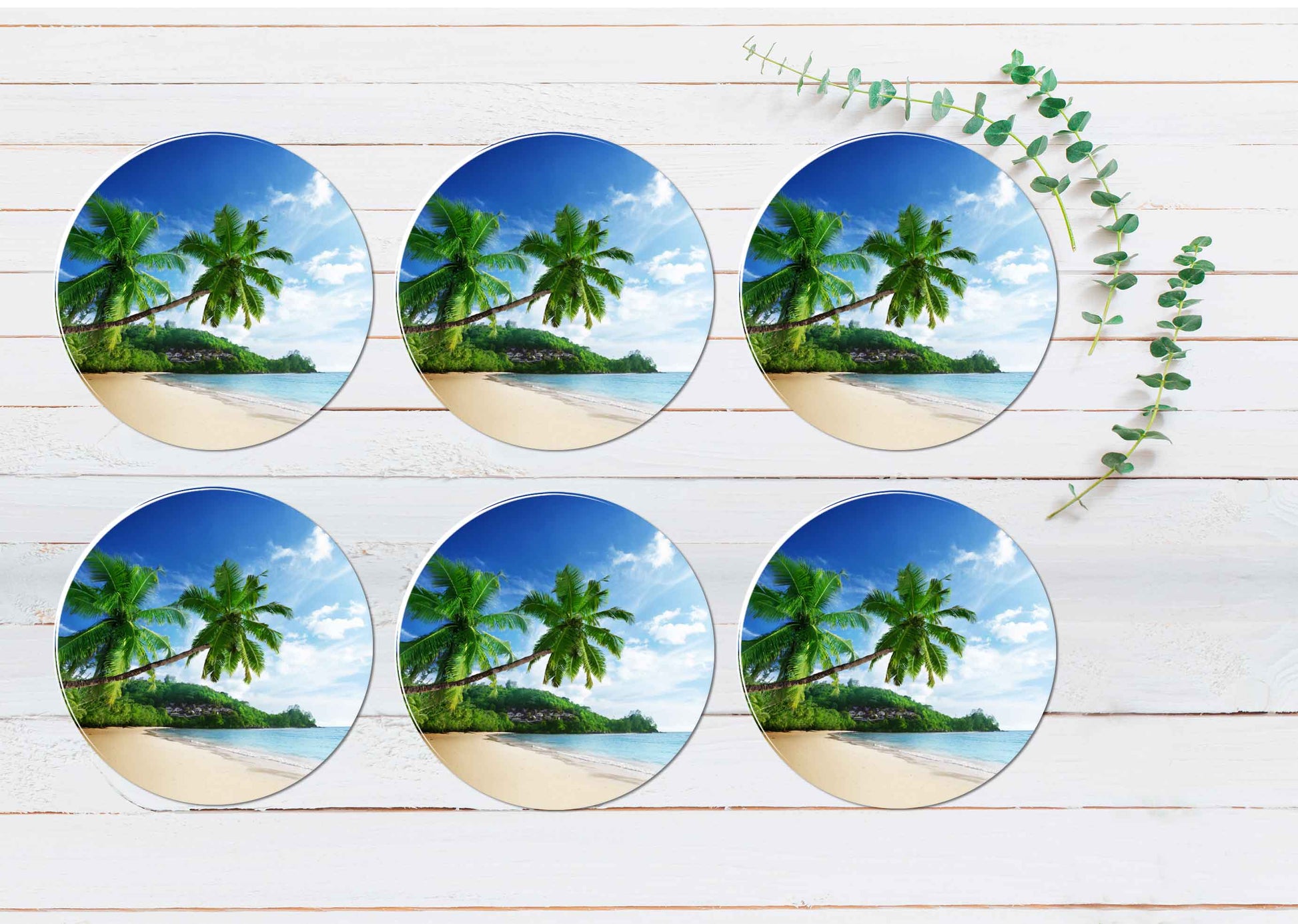 Sunset On Mahe Island, Seychelles Coasters Wood & Rubber - Set of 6 Coasters