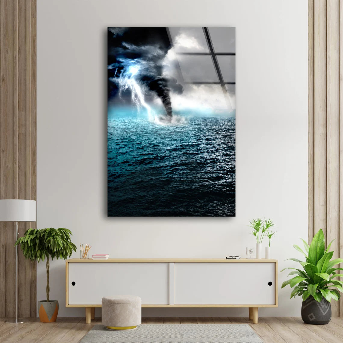 Hurricane in Sea Digital Design Acrylic Glass Print Tempered Glass Wall Art 100% Made in Australia Ready to Hang