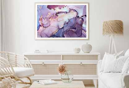 Purple Blue Pink & Gold Abstract Fluid Art Home Decor Premium Quality Poster Print Choose Your Sizes