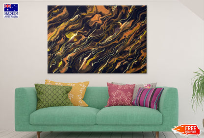 Dark Brown Black Abstract Acrylic Design Print 100% Australian Made