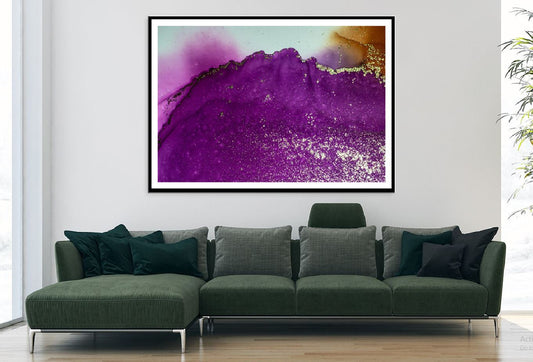 Purple & Gold Fluid Abstract Design Home Decor Premium Quality Poster Print Choose Your Sizes