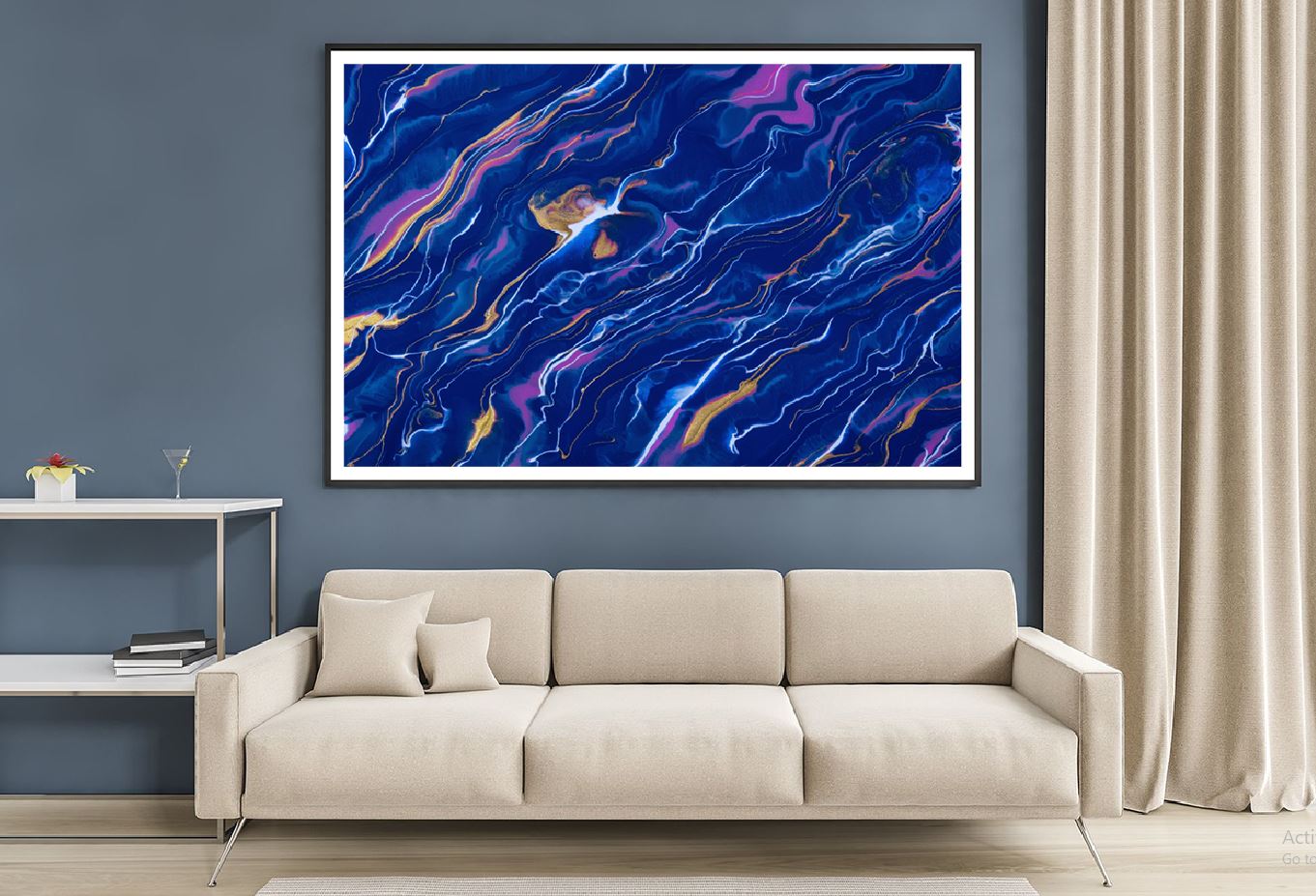 Blue Purple & Pink Fluid Abstract Design Home Decor Premium Quality Poster Print Choose Your Sizes