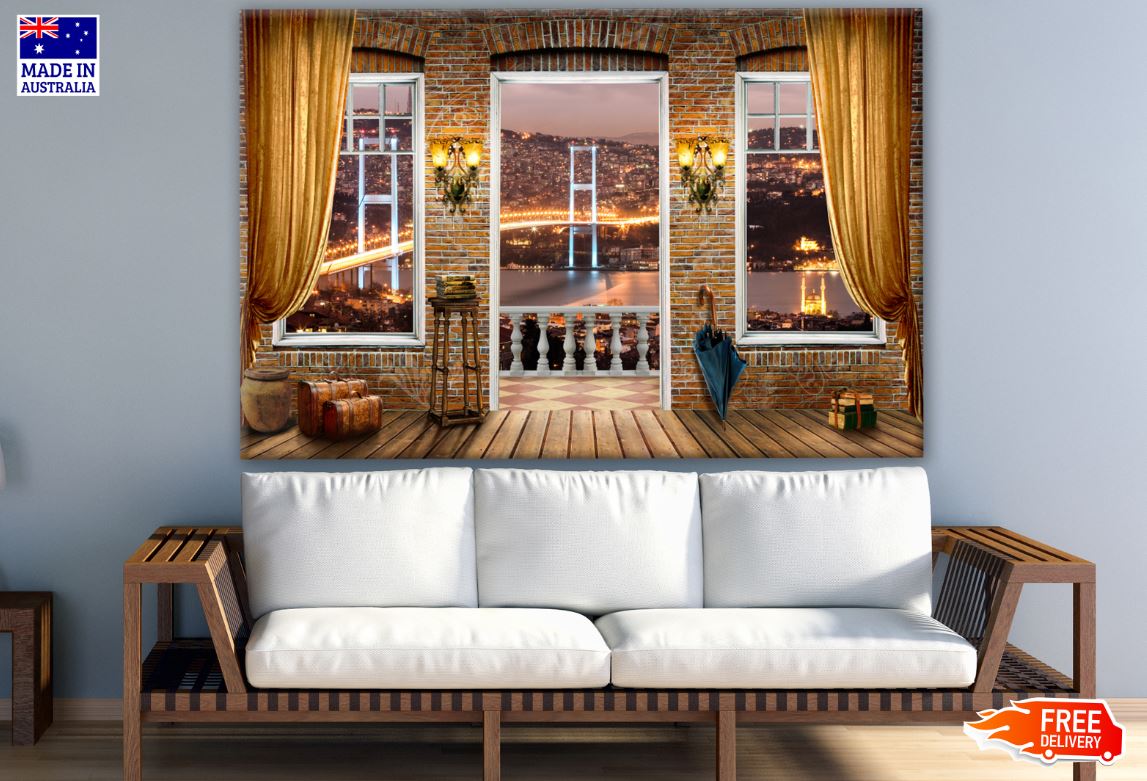 City View Through Windows Print 100% Australian Made