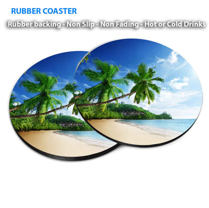 Sunset On Mahe Island, Seychelles Coasters Wood & Rubber - Set of 6 Coasters