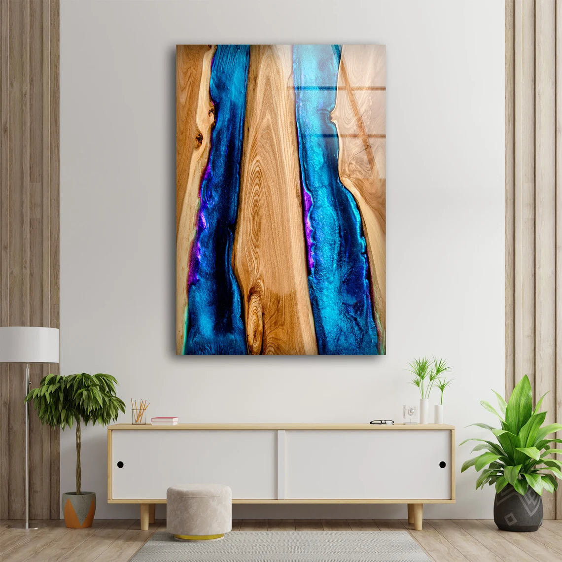 Blue Resin & Table Photograph Acrylic Glass Print Tempered Glass Wall Art 100% Made in Australia Ready to Hang