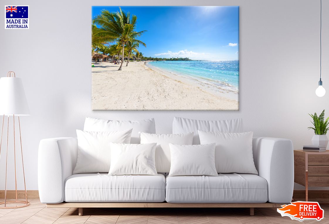 Palm Trees & Sea sky Scenery Photograph Print 100% Australian Made