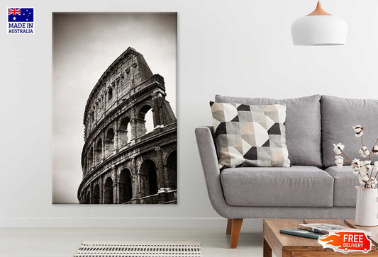 Colosseum Closeup View B&W Photograph Print 100% Australian Made