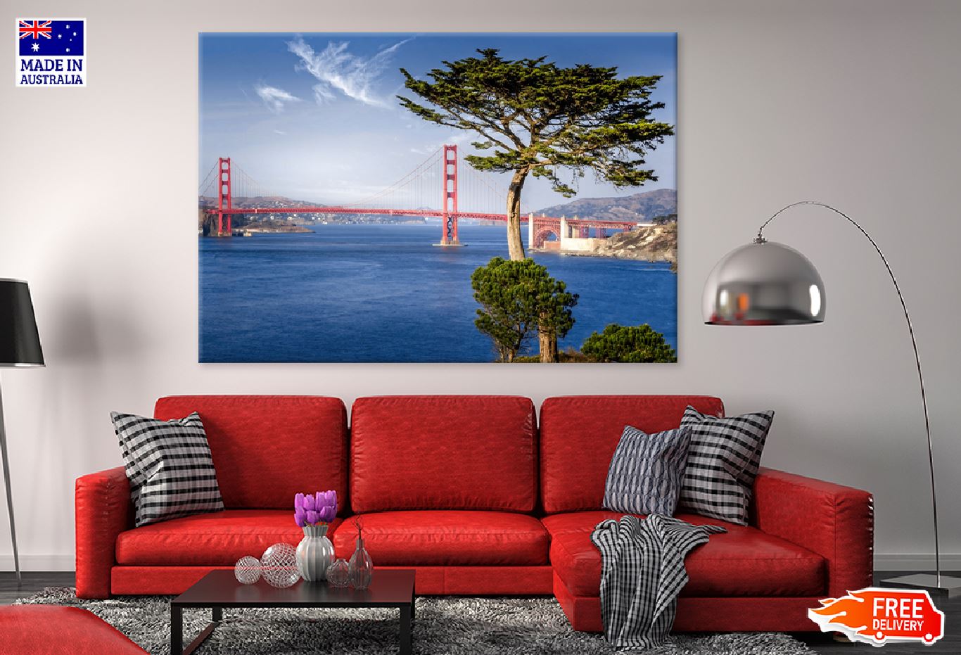 Golden Gate View & Cypress Tree Photograph Print 100% Australian Made