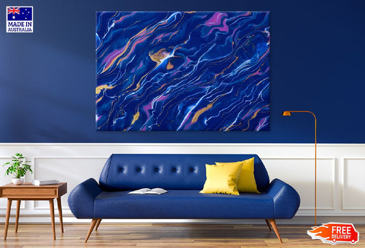 Blue Purple & Pink Fluid Abstract Design Print 100% Australian Made