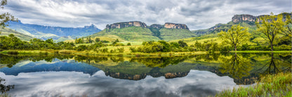 Panoramic Canvas Mountains Green Hill Scenery Photograph High Quality 100% Australian Made Wall Canvas Print Ready to Hang