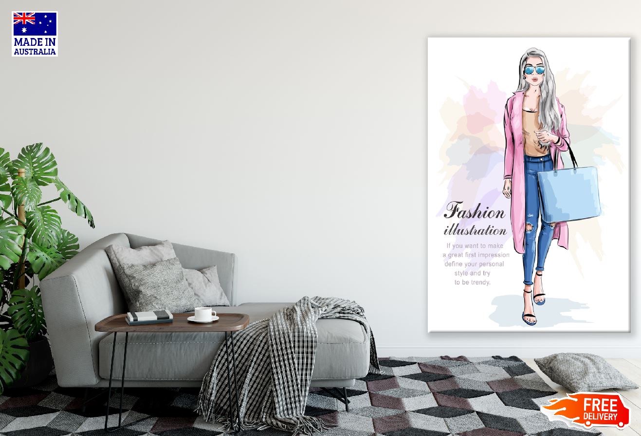 Fashion Girl with Captions Illustration Print 100% Australian Made