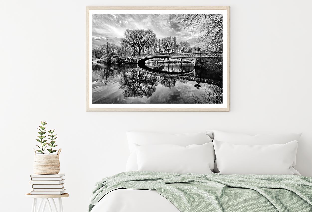 Bow Bridge Central Park B&W View Home Decor Premium Quality Poster Print Choose Your Sizes