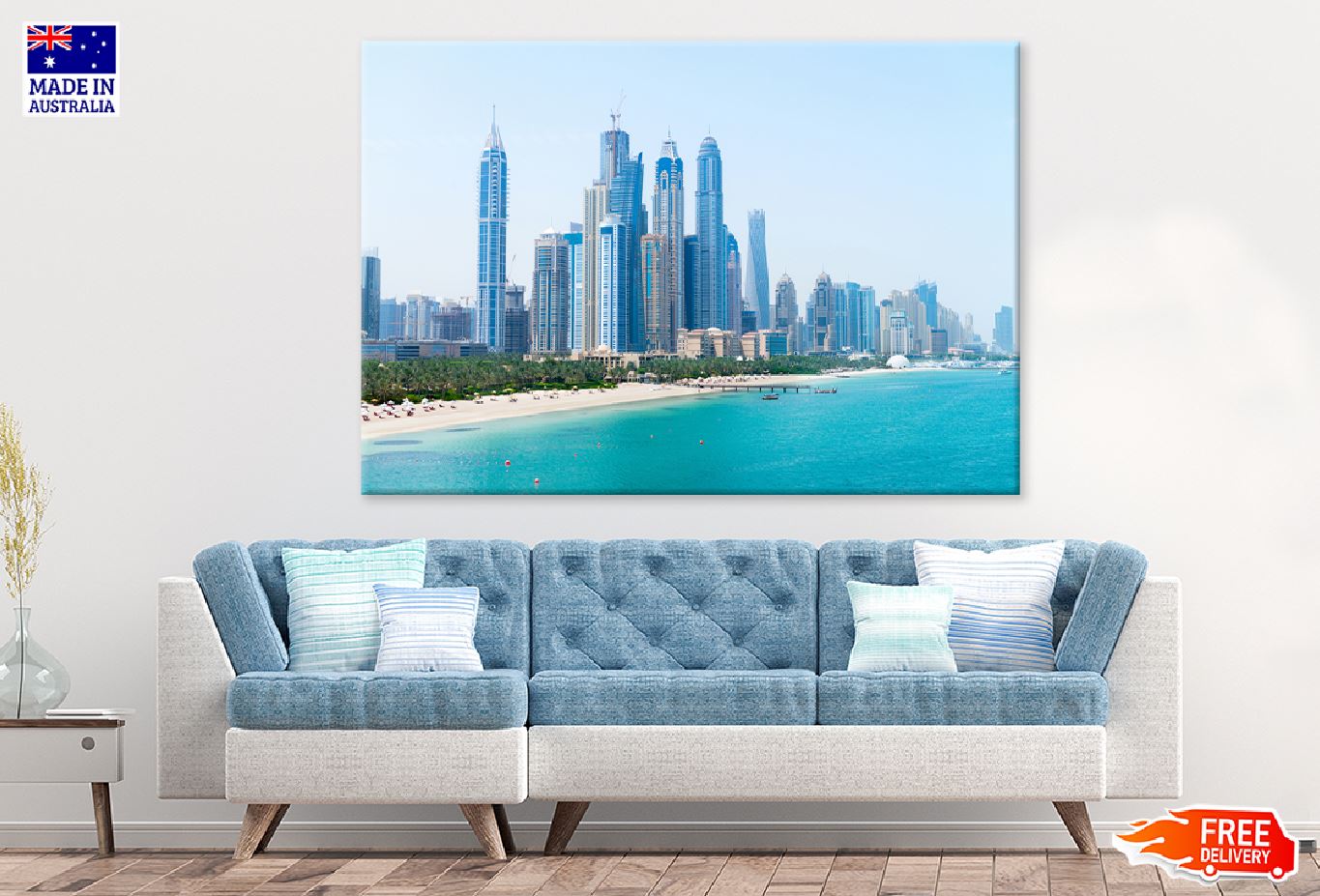 Dubai Cityscape with Jumeirah Sea Photograph Print 100% Australian Made