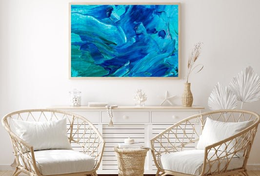 Blue Waves Abstract Painting Art Home Decor Premium Quality Poster Print Choose Your Sizes