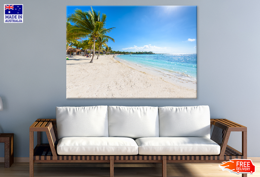 Palm Trees & Sea sky Scenery Photograph Print 100% Australian Made