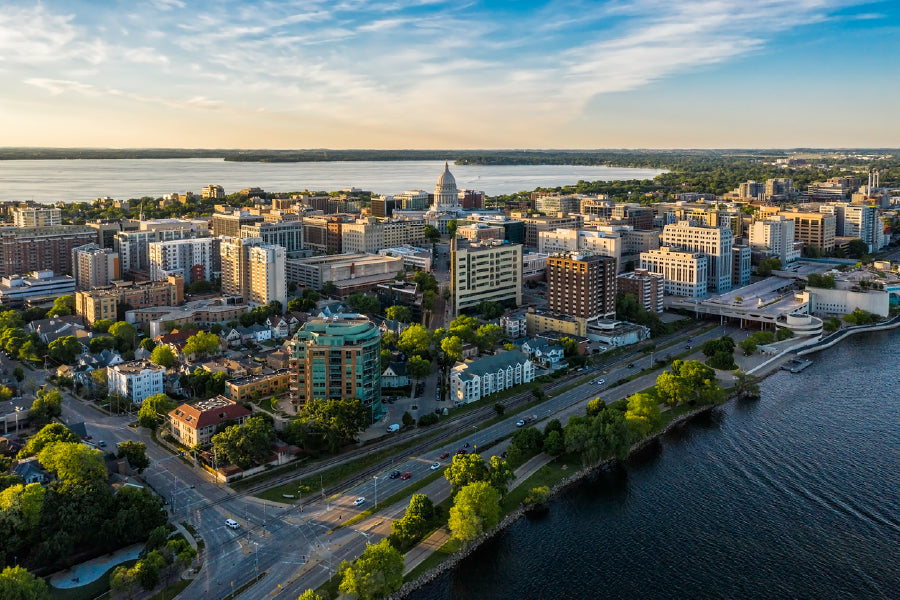 Madison City Aerial View Photograph Print 100% Australian Made