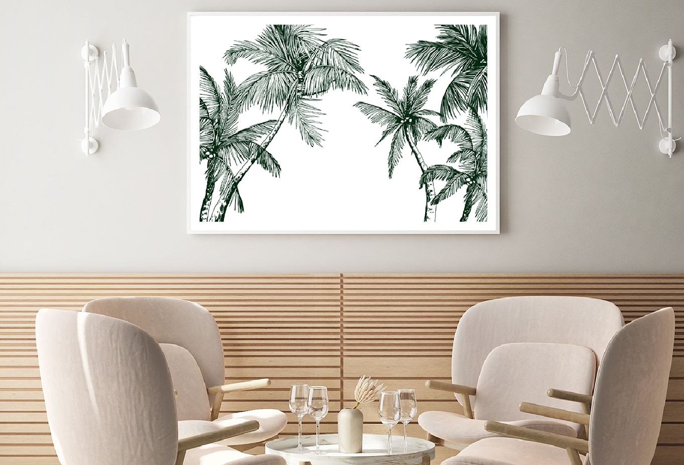 Dark Green Palm Trees Vector Illustration Home Decor Premium Quality Poster Print Choose Your Sizes