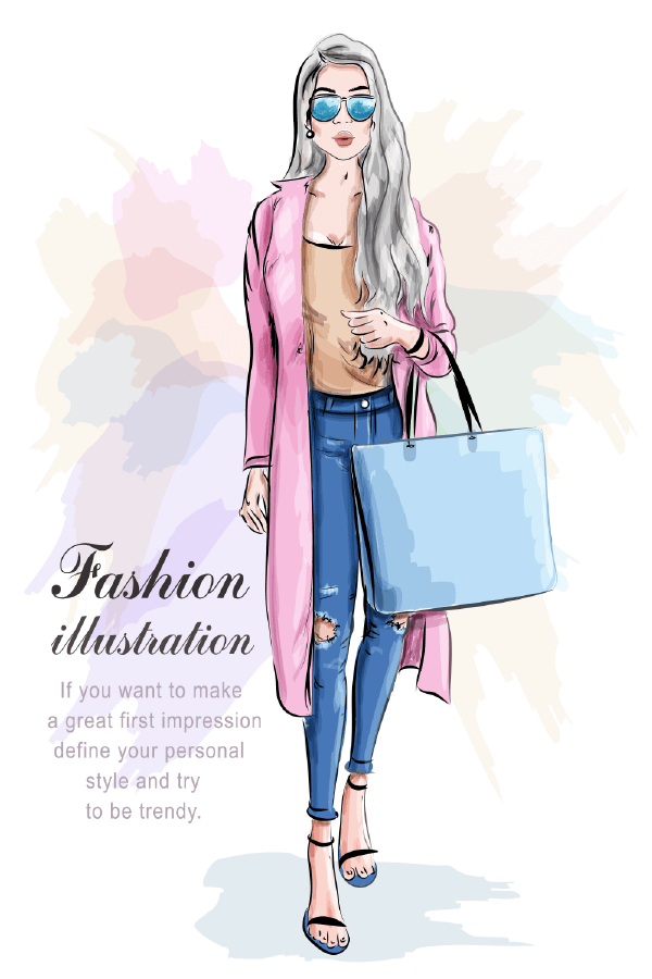 Fashion Girl with Captions Illustration Print 100% Australian Made