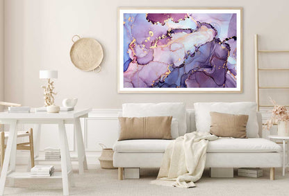 Purple Blue Pink & Gold Abstract Fluid Art Home Decor Premium Quality Poster Print Choose Your Sizes