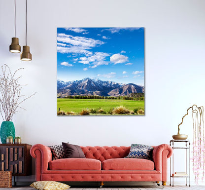 Square Canvas Canterbury Landscape Scenery View Photograph High Quality Print 100% Australian Made