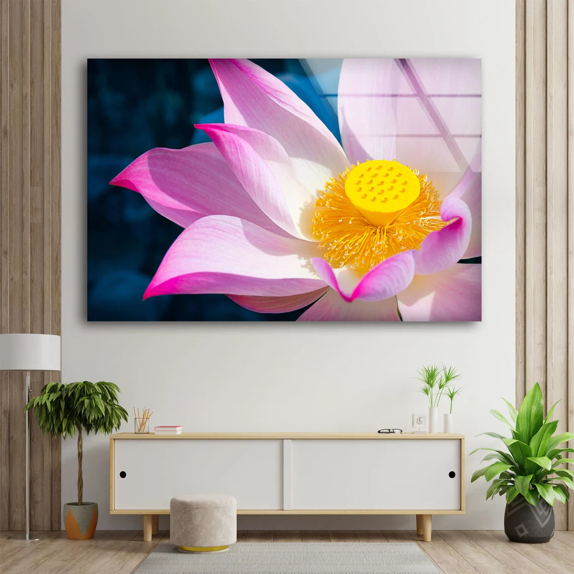 Lotus Flower Closeup Photograph Acrylic Glass Print Tempered Glass Wall Art 100% Made in Australia Ready to Hang