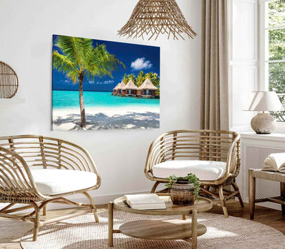 Bella Home Tropical Island & Palm Trees Print Canvas Ready to hang