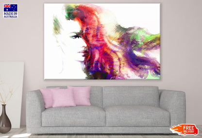 Fashion Woman with Colorful Hair Abstract Watercolor Painting Print 100% Australian Made