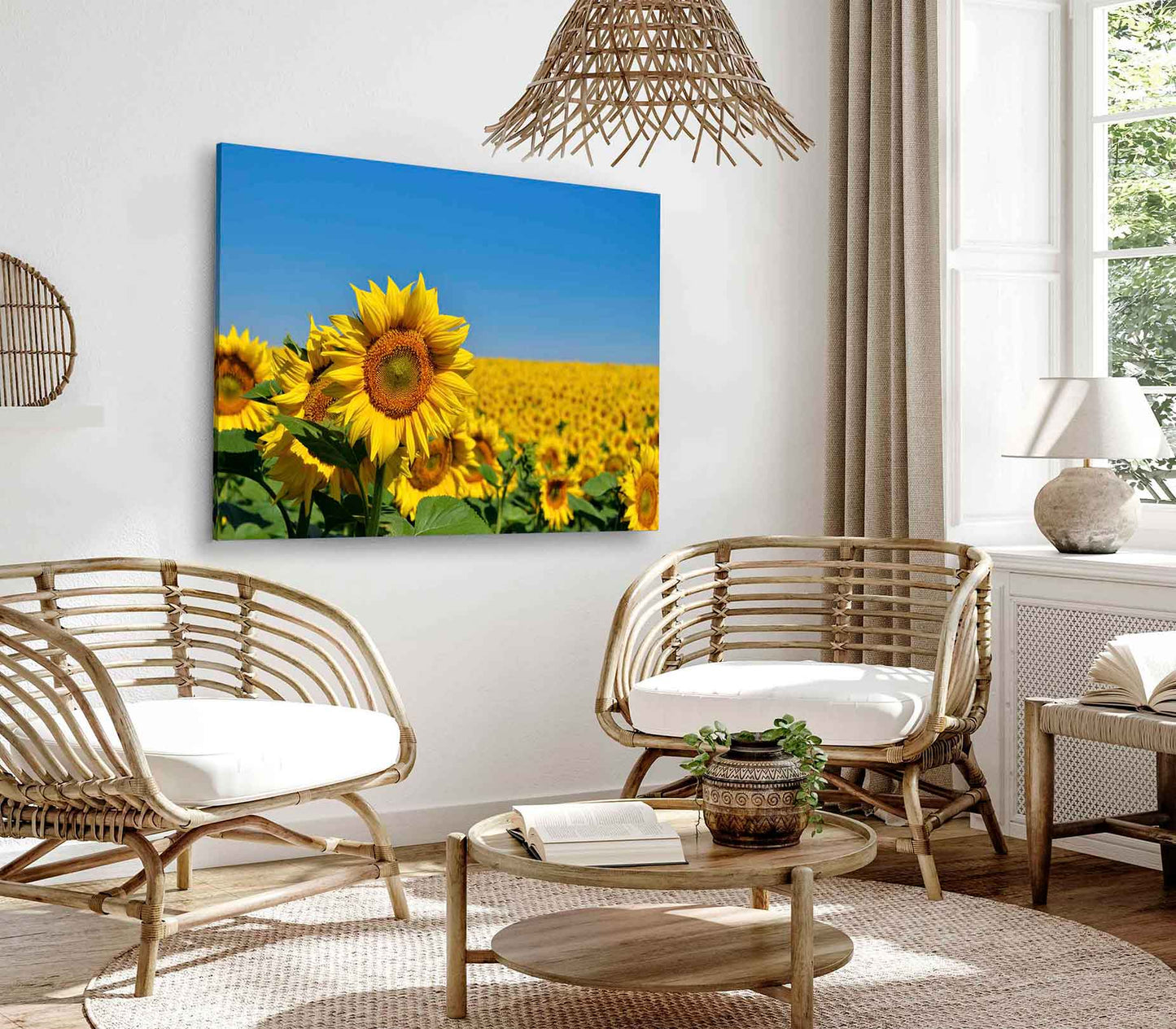 Bella Home Yellow Sunflowers Grow in The Field Print Canvas Ready to hang