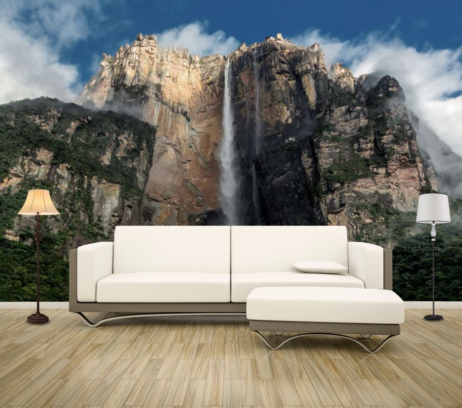 Wallpaper Murals Peel and Stick Removable Waterfall from High Rock Photograph High Quality