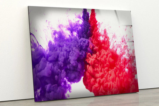 Purple & Red Abstract Smoke Design Acrylic Glass Print Tempered Glass Wall Art 100% Made in Australia Ready to Hang