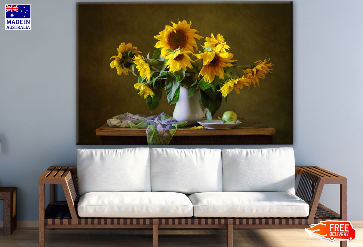 Sunflower Vase Watercolor Painting Print 100% Australian Made