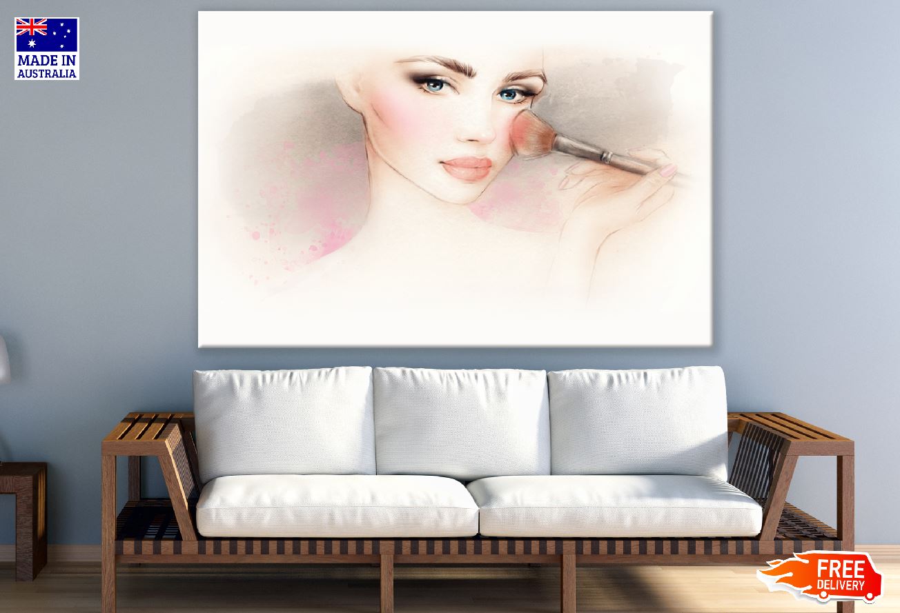 Makeup Woman Face Watercolor Painting Print 100% Australian Made