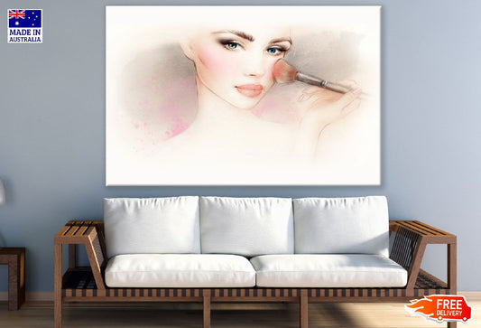 Makeup Woman Face Watercolor Painting Print 100% Australian Made