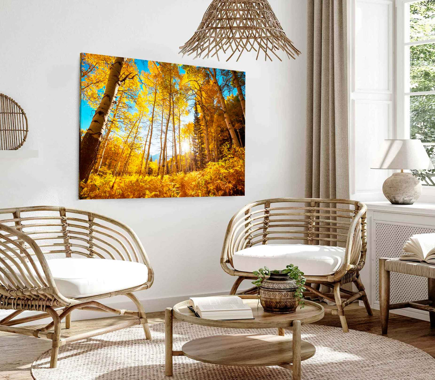 Bella Home Forest in Autumn Season Scenery Print Canvas Ready to hang