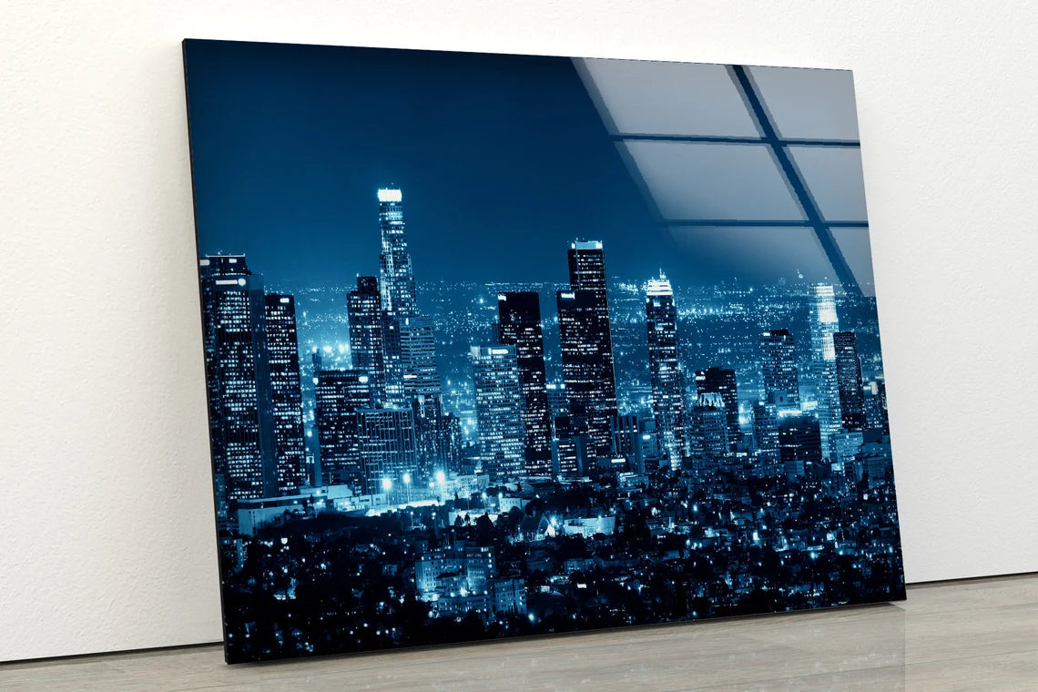 City Night View Photograph Acrylic Glass Print Tempered Glass Wall Art 100% Made in Australia Ready to Hang