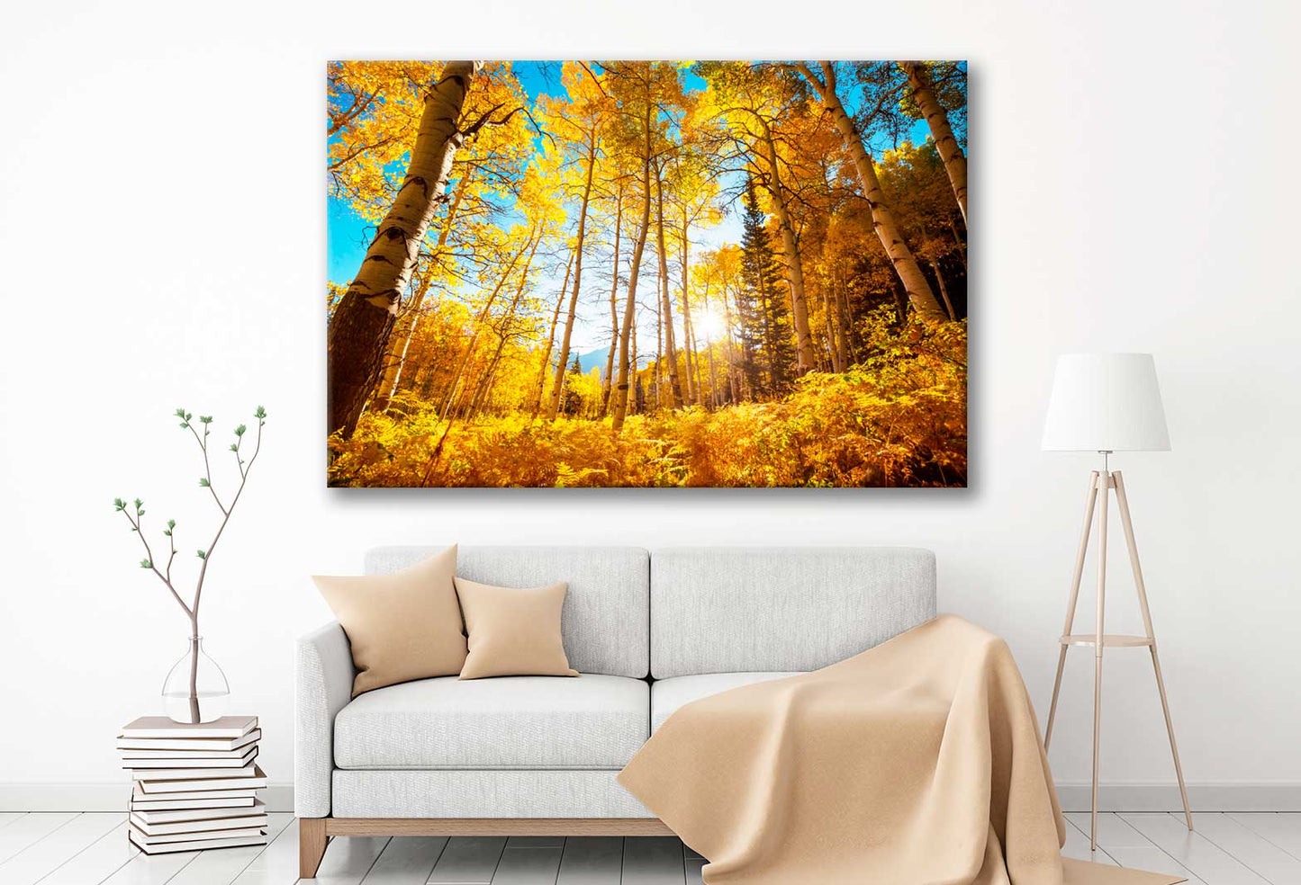 Bella Home Forest in Autumn Season Scenery Print Canvas Ready to hang
