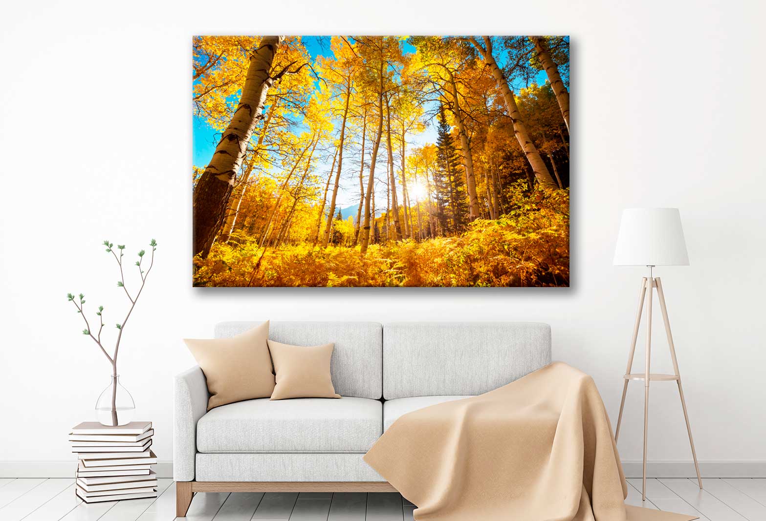 Bella Home Forest in Autumn Season Scenery Print Canvas Ready to hang