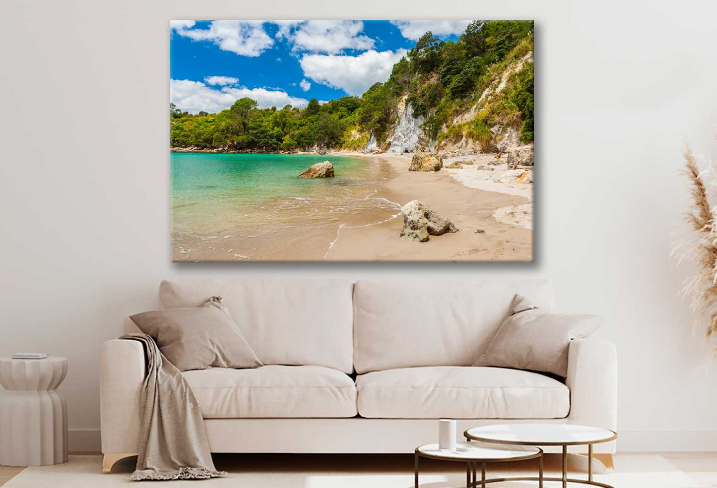 Bella Home Beach Island & Mountain Hill View Print Canvas Ready to hang