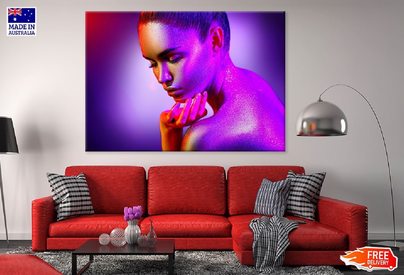 Girl & Glitter Neon Makeup View Photograph Print 100% Australian Made