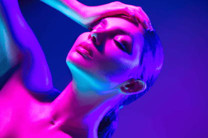 Fashion Woman in Bright Neon Lights Photograph Print 100% Australian Made