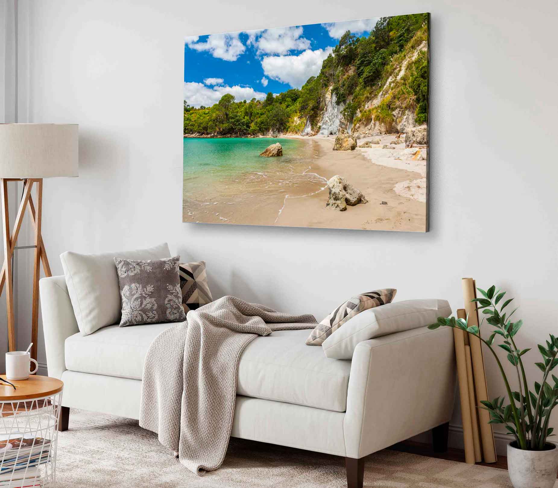 Bella Home Beach Island & Mountain Hill View Print Canvas Ready to hang