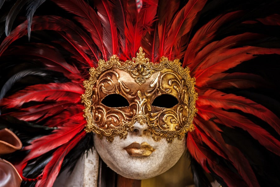 Venetian Golden Mask Closeup Photograph Print 100% Australian Made