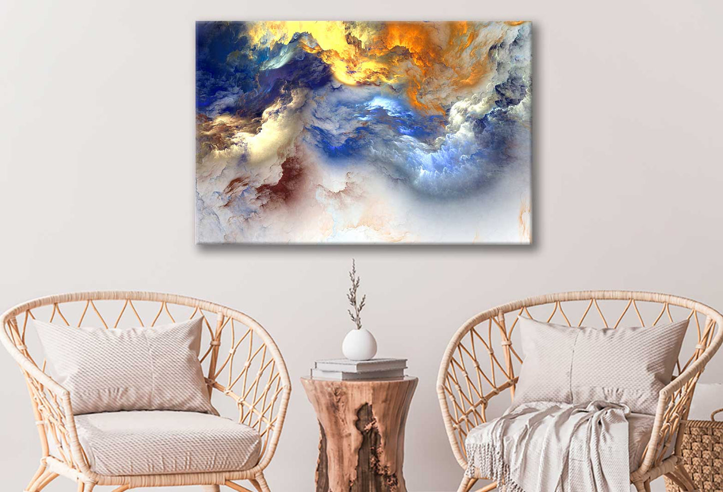 Bella Home Cloud Colorful Abstract Print Canvas Ready to hang