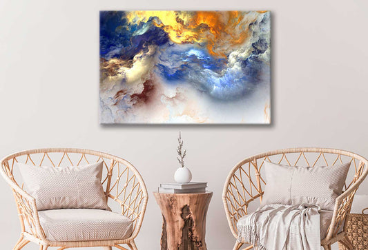 Bella Home Cloud Colorful Abstract Print Canvas Ready to hang