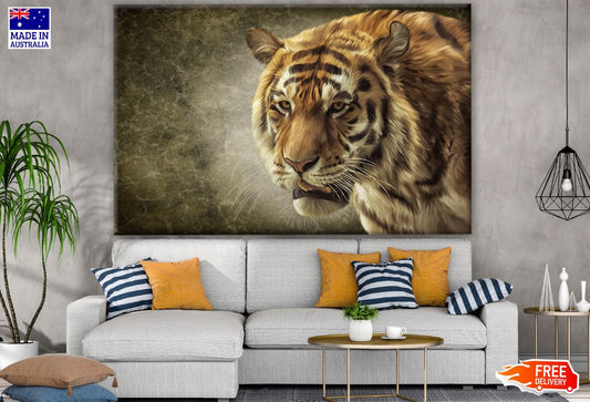 Tiger Closeup Smudge Painting Print 100% Australian Made