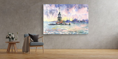 Maiden Tower Painting Print Tempered Glass Wall Art 100% Made in Australia Ready to Hang